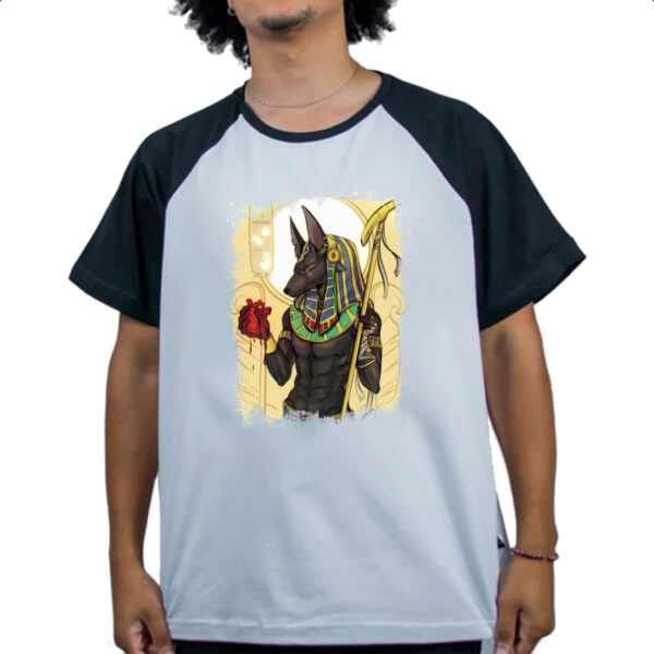 Camiseta Raglan Deus Anubis Ilustracao - Imagem 4