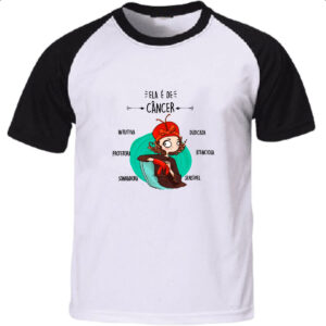 Camiseta Raglan Ela e de Cancer