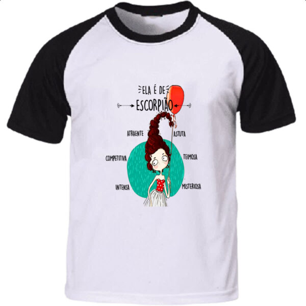 Camiseta Raglan Ela e de Escorpiao