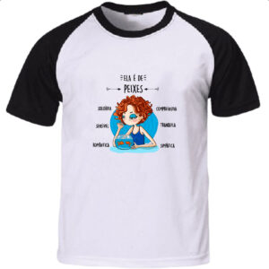 Camiseta Raglan Ela e de Peixes