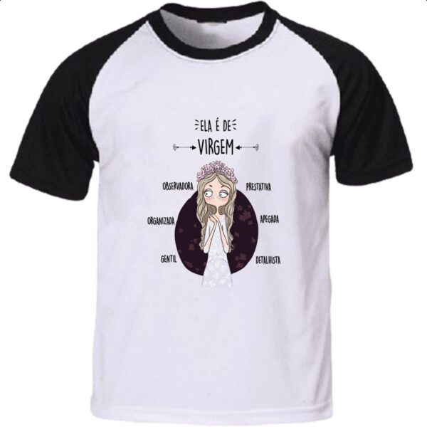 Camiseta Raglan Ela e de Virgem