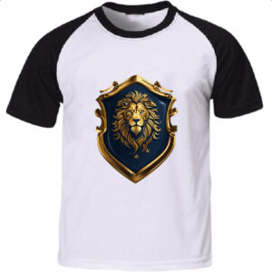 Camiseta Raglan Escudo dourado leao de juda