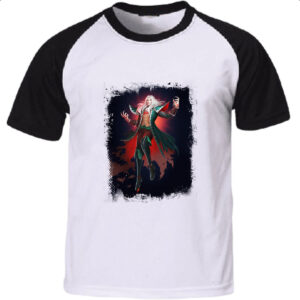 Camiseta Raglan Empires and Puzzles Heroi Alucard