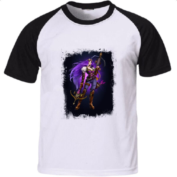 Camiseta Raglan Empires and Puzzles Heroi Domitia Traje 1
