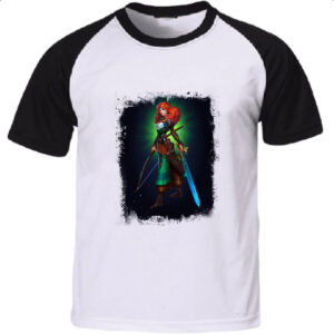 Camiseta Raglan Empires and Puzzles Heroi Evelyn