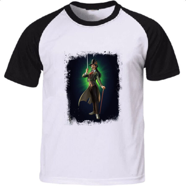 Camiseta Raglan Empires and Puzzles Heroi Phileas Fogg