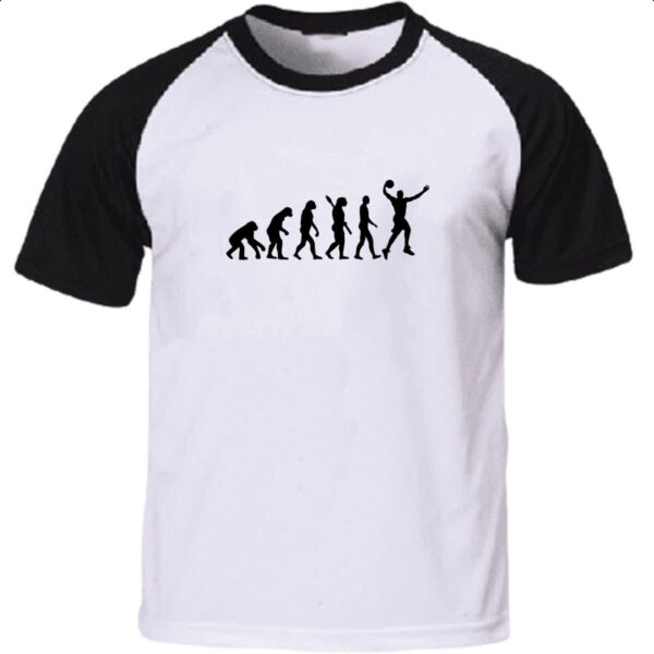 Camiseta Raglan Evolucao basquete