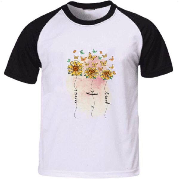 Camiseta Raglan Amor fe e paz