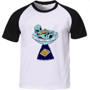 Camiseta Raglan ET roubando pizza