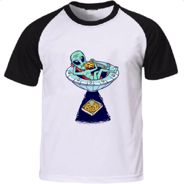 Camiseta Raglan ET roubando pizza