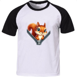 Camiseta Raglan Esquilo no ziper