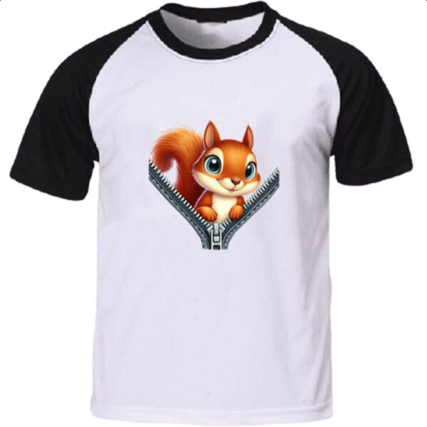 Camiseta Raglan Esquilo no ziper