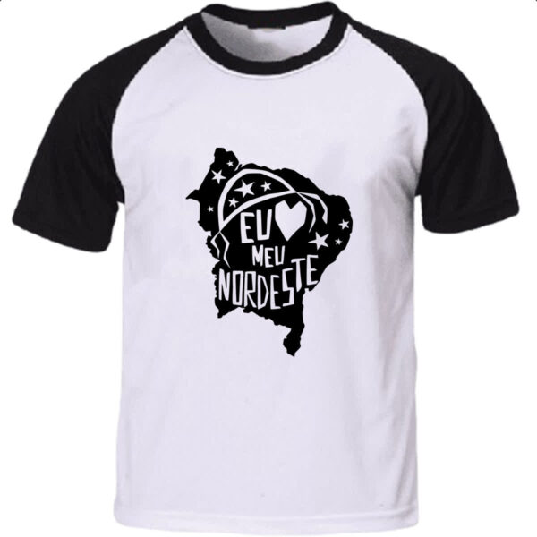 Camiseta Raglan Eu amo meu nordeste