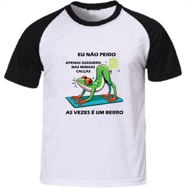 Camiseta Raglan Eu nao peido sapo