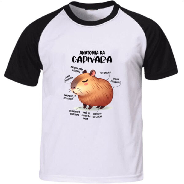 Camiseta Raglan Anatomia da capivara