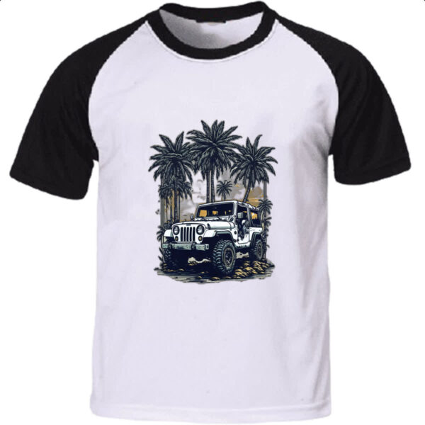 Camiseta Raglan Jeep orffroad 4x4 sunset
