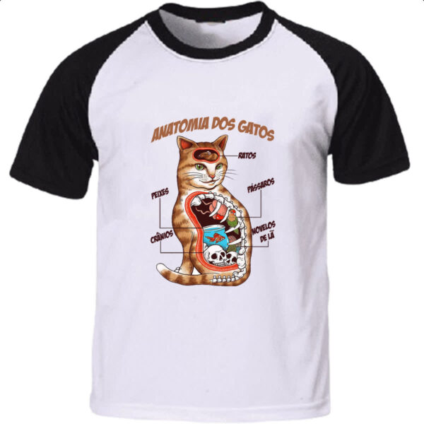 Camiseta Raglan Anatomia dos gatos