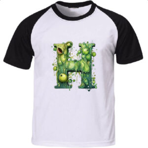 Camiseta Raglan Zumbi Alfabeto Letra H