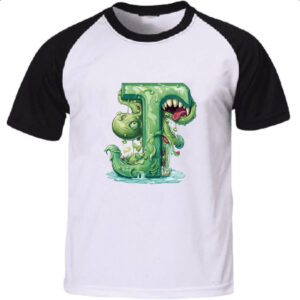 Camiseta Raglan Zumbi Alfabeto Letra J