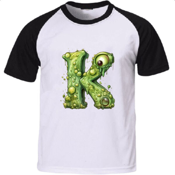 Camiseta Raglan Zumbi Alfabeto Letra K