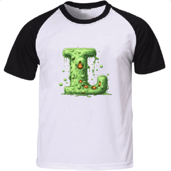 Camiseta Raglan Zumbi Alfabeto Letra L