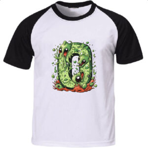 Camiseta Raglan Zumbi Alfabeto Letra O