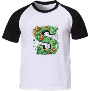 Camiseta Raglan Zumbi Alfabeto Letra S