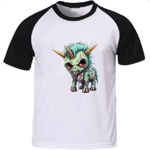 Camiseta Raglan Zumbi Unicornio