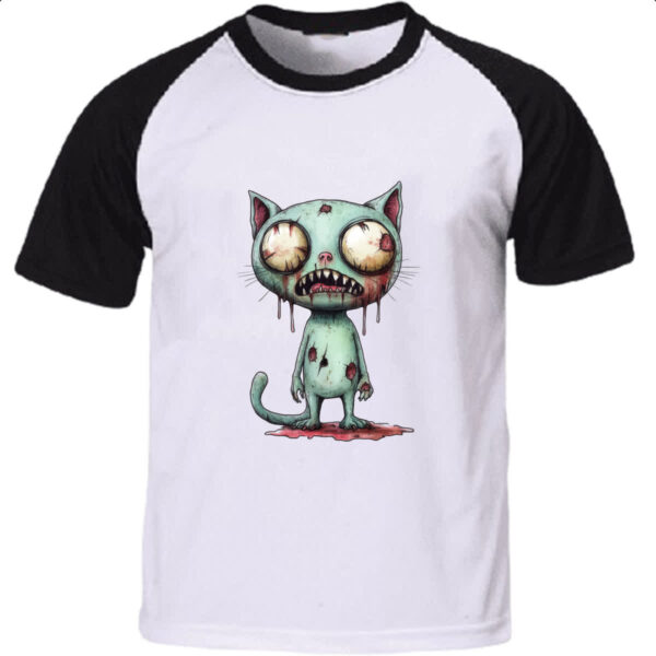 Camiseta Raglan Zumbi gato