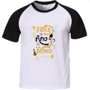 Camiseta Raglan Feliz ano novo elementos
