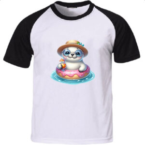 Camiseta Raglan Foca na boia