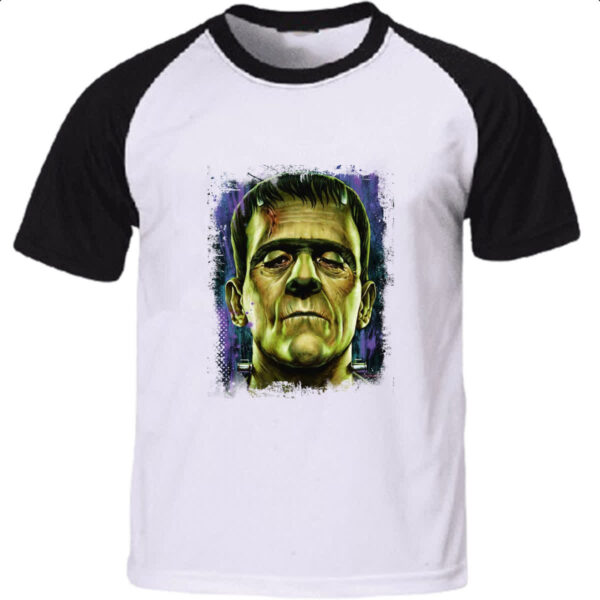 Camiseta Raglan Frankenstein Pintura Colorida