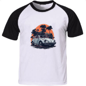 Camiseta Raglan Fusca Branco Sunset
