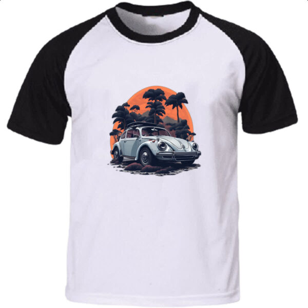 Camiseta Raglan Fusca Branco Sunset