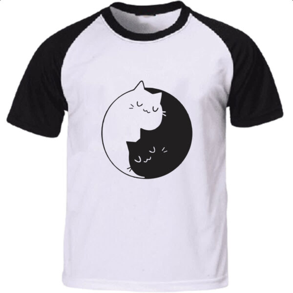 Camiseta Raglan Gatinhos Yin Yang