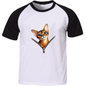 Camiseta Raglan Gato Abyssinian no ziper