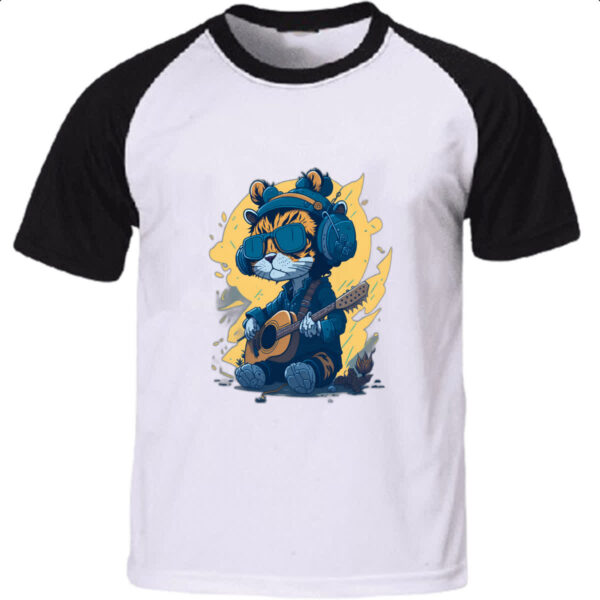 Camiseta Raglan Gato hippie