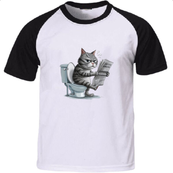 Camiseta Raglan Gato na sala de forca