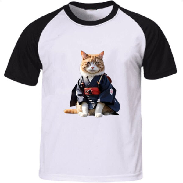 Camiseta Raglan Gato samurai