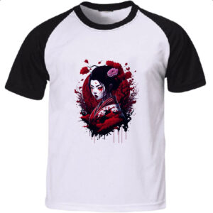 Camiseta Raglan Geisha dark magic splash