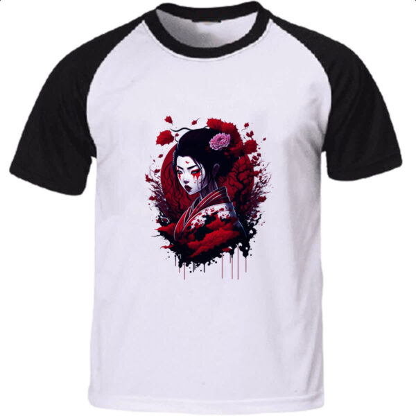Camiseta Raglan Geisha dark magic splash