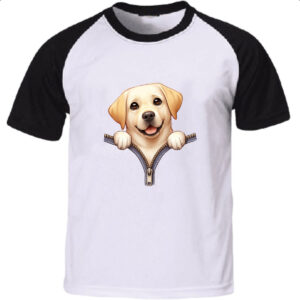 Camiseta Raglan Golden Retriever no Ziper