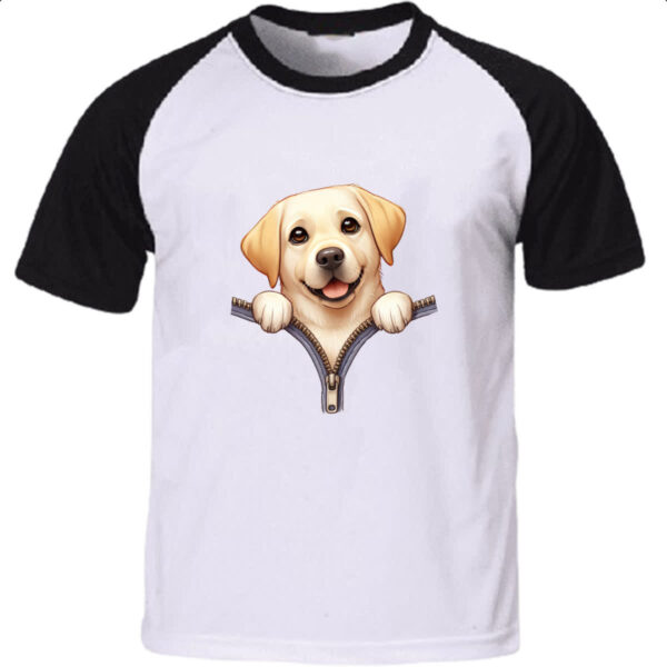 Camiseta Raglan Golden Retriever no Ziper