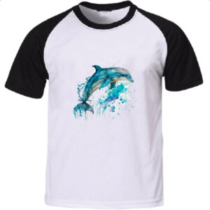 Camiseta Raglan Golphinho aquarela 02
