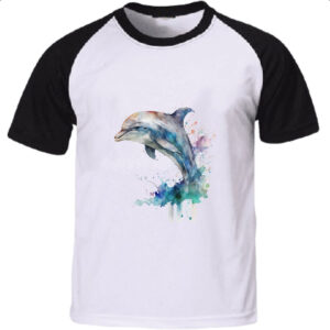 Camiseta Raglan Golphinho aquarela 03