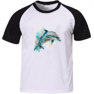 Camiseta Raglan Golphinho aquarela 04