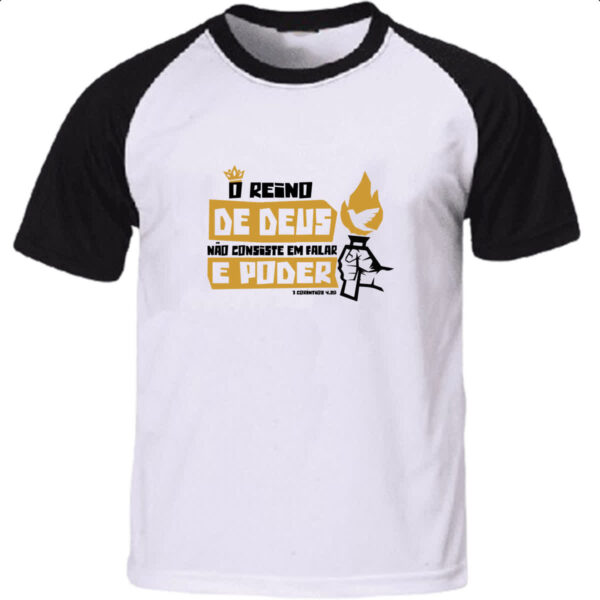 Camiseta Raglan Gospel 1 Corintios 4.20