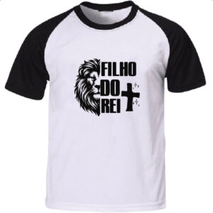 Camiseta Raglan Gospel Filho do rei Leao