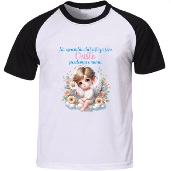 Camiseta Raglan Anjo escuridao da tristeza