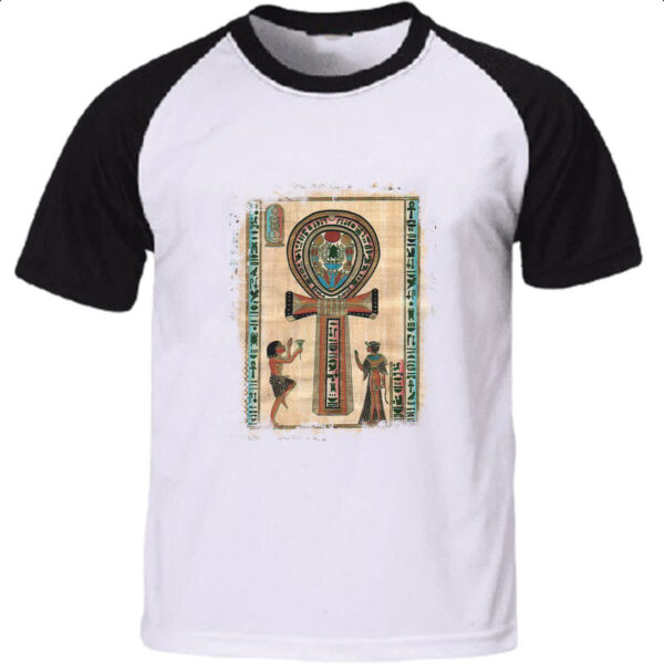 Camiseta Raglan Ankh Chave da Vida Egipcia